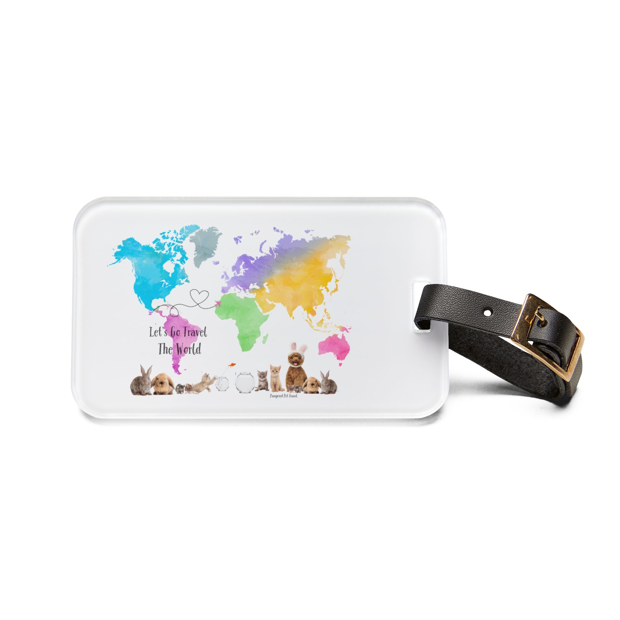 "Let's Go Travel The World" Luggage Tag