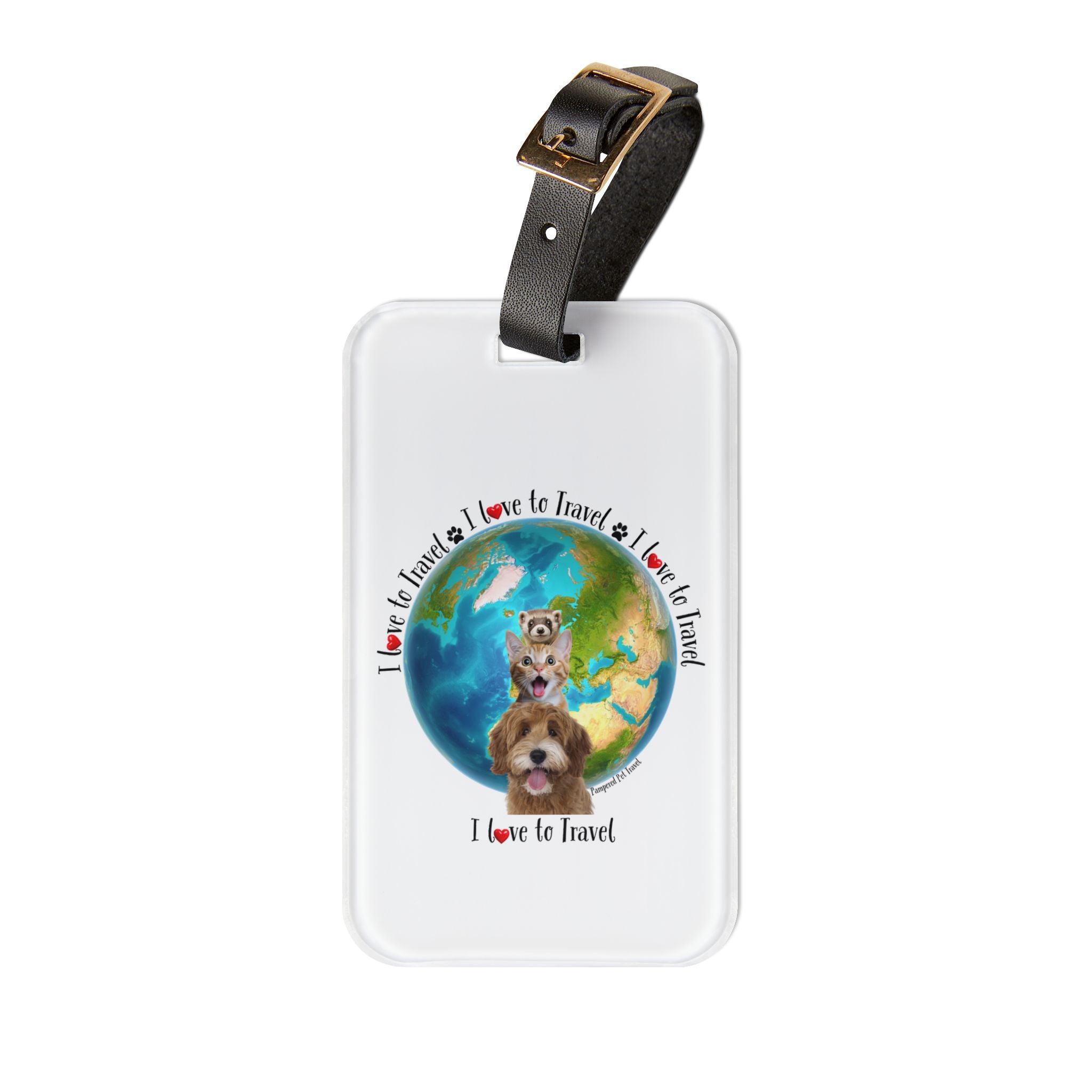 "I Love to Travel" Luggage Tag