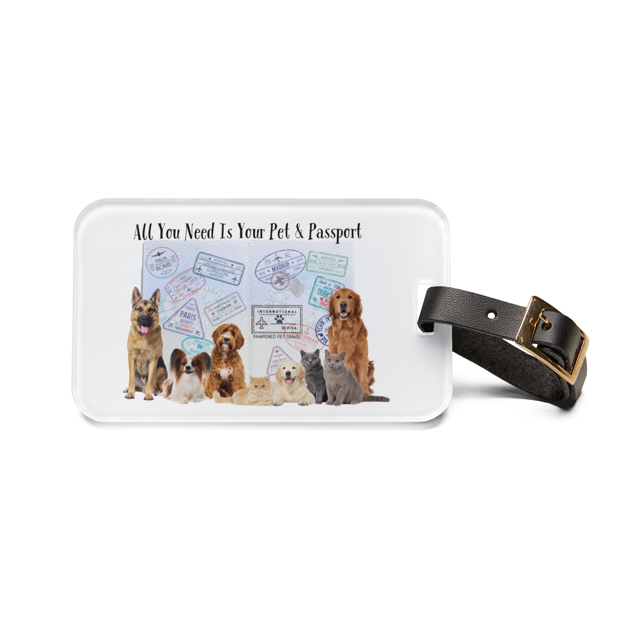 All You Need Is Your Passport & Your Pet To Travel The World Luggage Tag