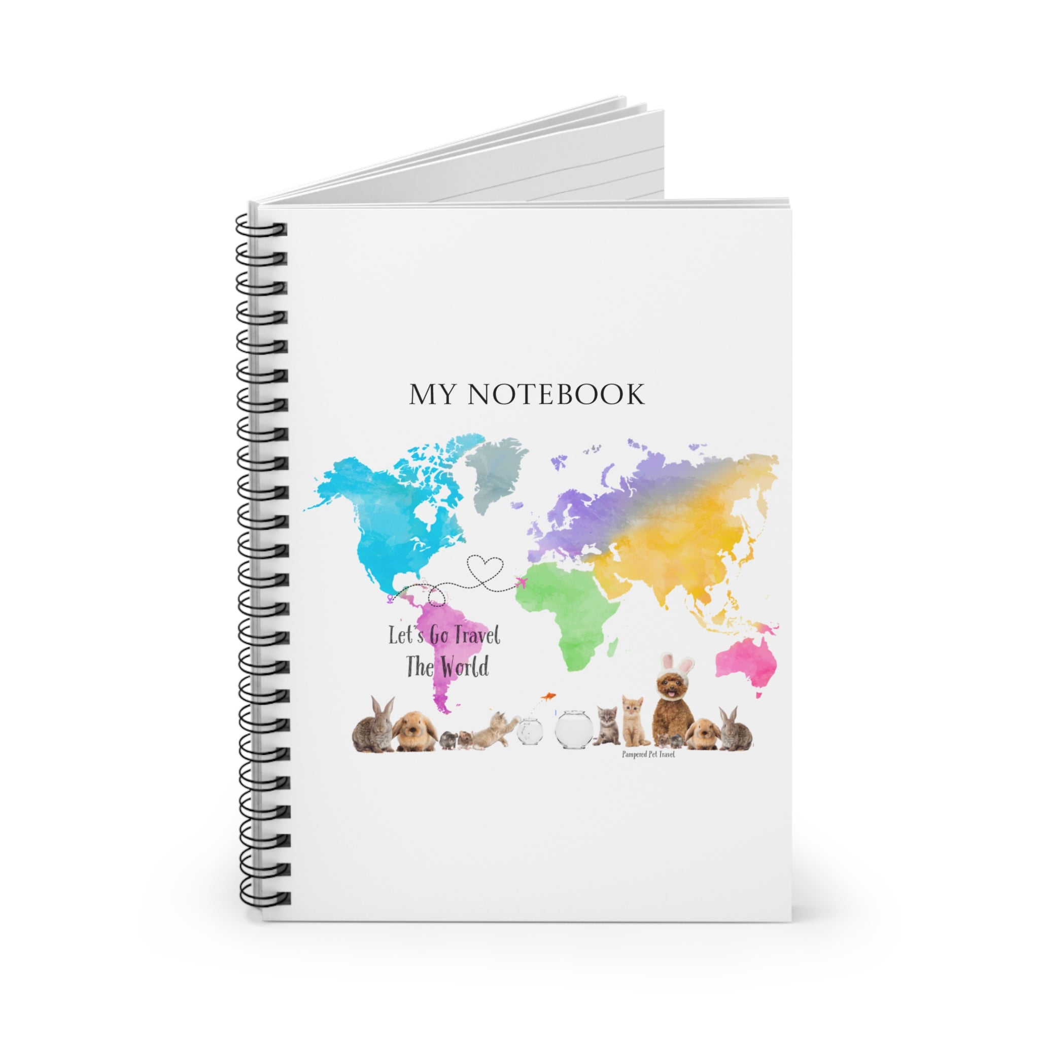 Let’s Go Travel The World - Ruled Lined Notebook