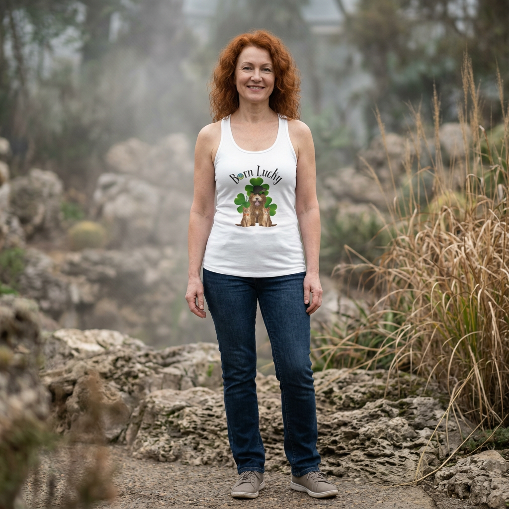 Born Lucky - Women's Racerback Tank
