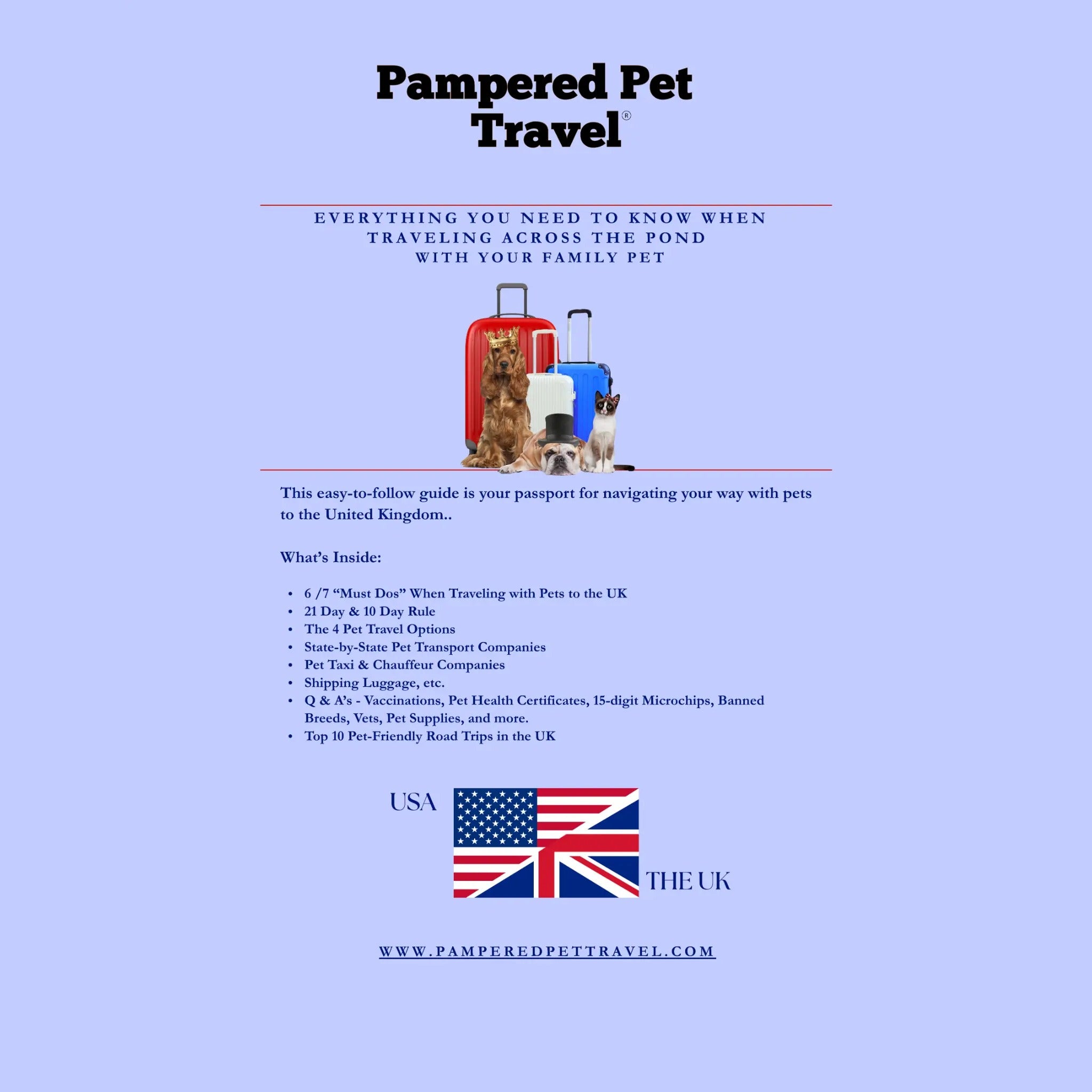 PAMPERED PET TRAVEL USA TO UK