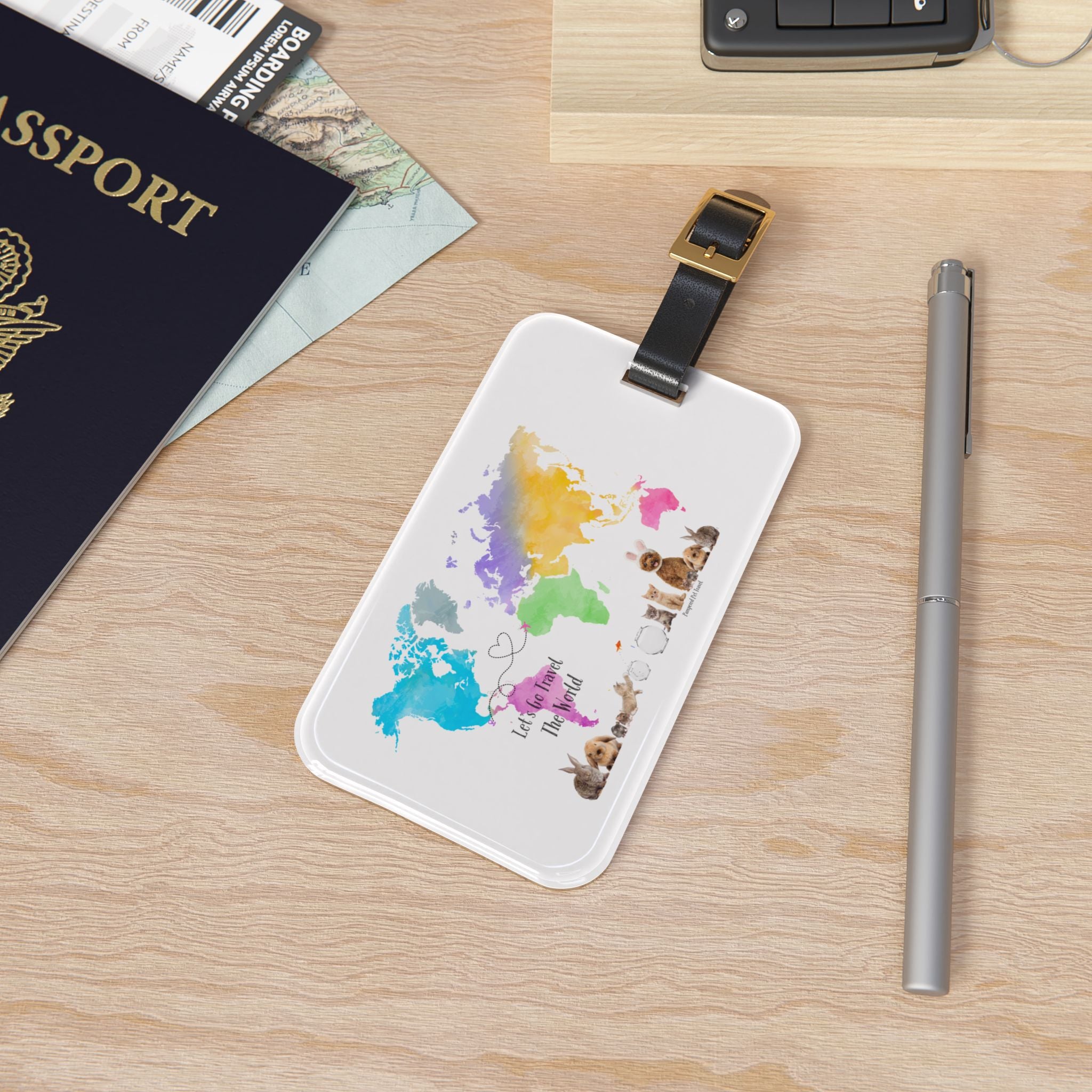 "Let's Go Travel The World" Luggage Tag