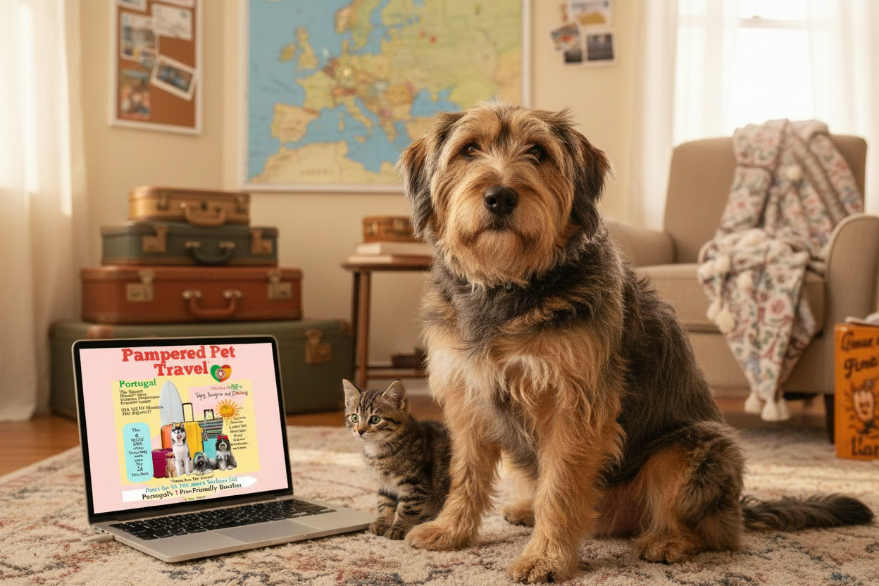 Cute Terrier and Cat with Portugal and Spain Ebooks