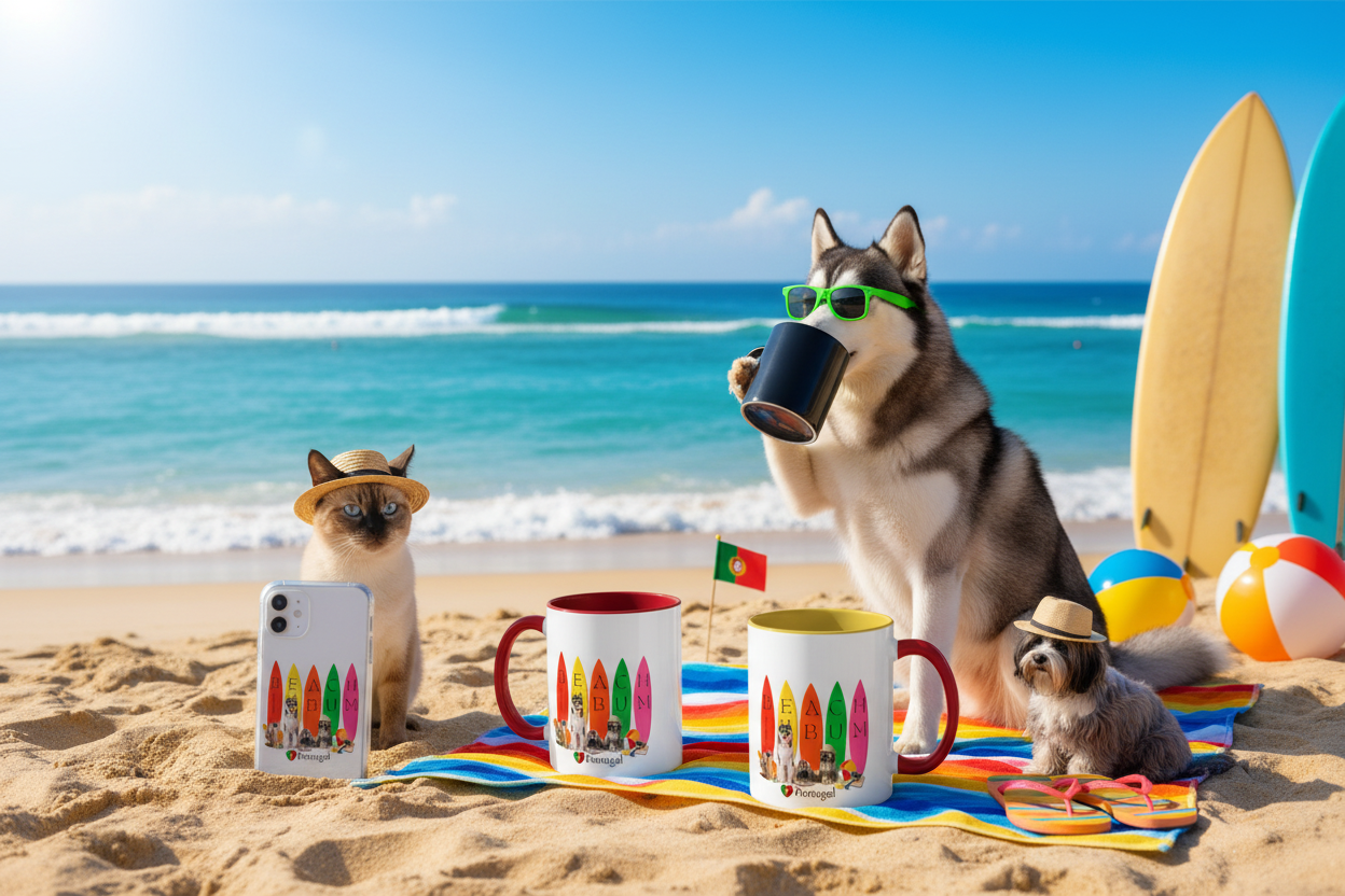 Portugal Beach Bum - Pets from the Mug Artwork