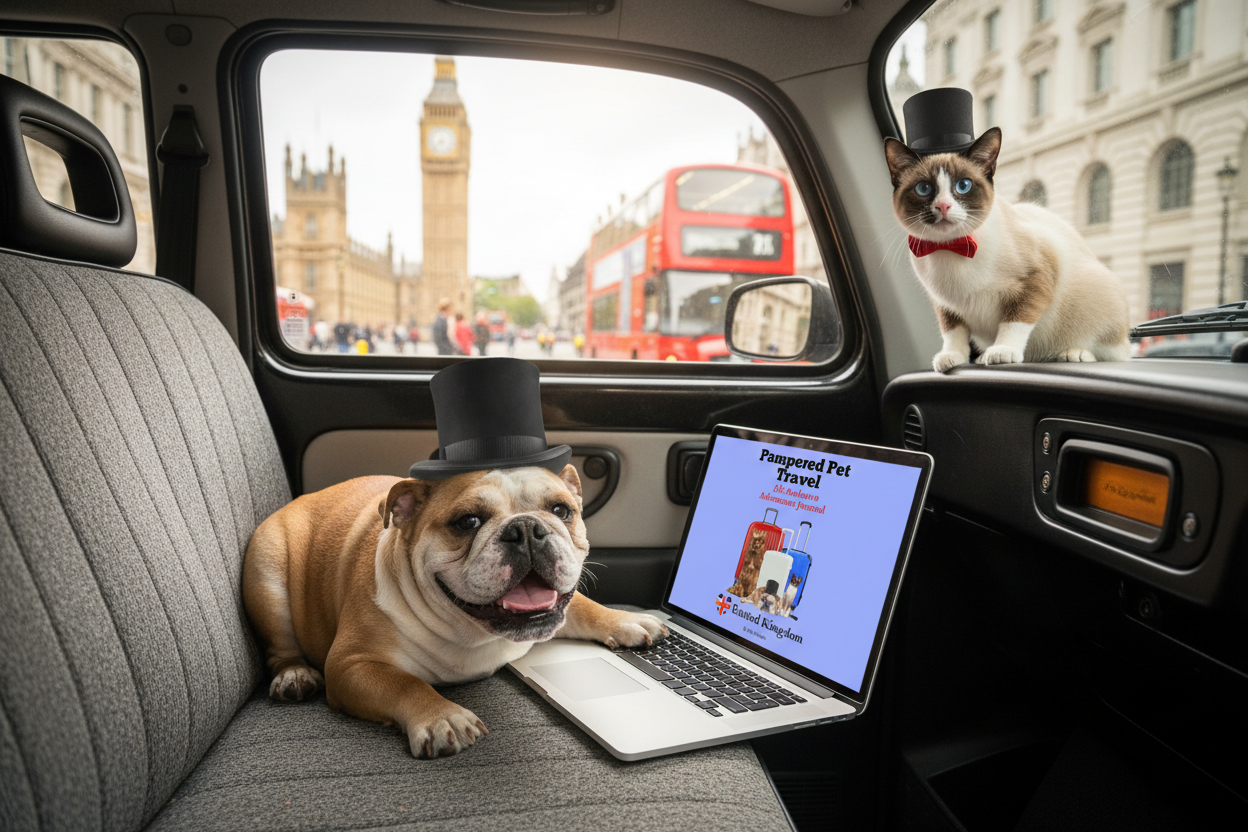 UK Adventure Journal - Cat & Bulldog in Black Cab